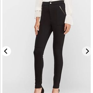 Express High Waisted Zip Pocket Ponte Leggings